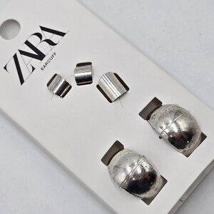 Zara – Silver Earrings & Matching Ear Cuffs - NWT
